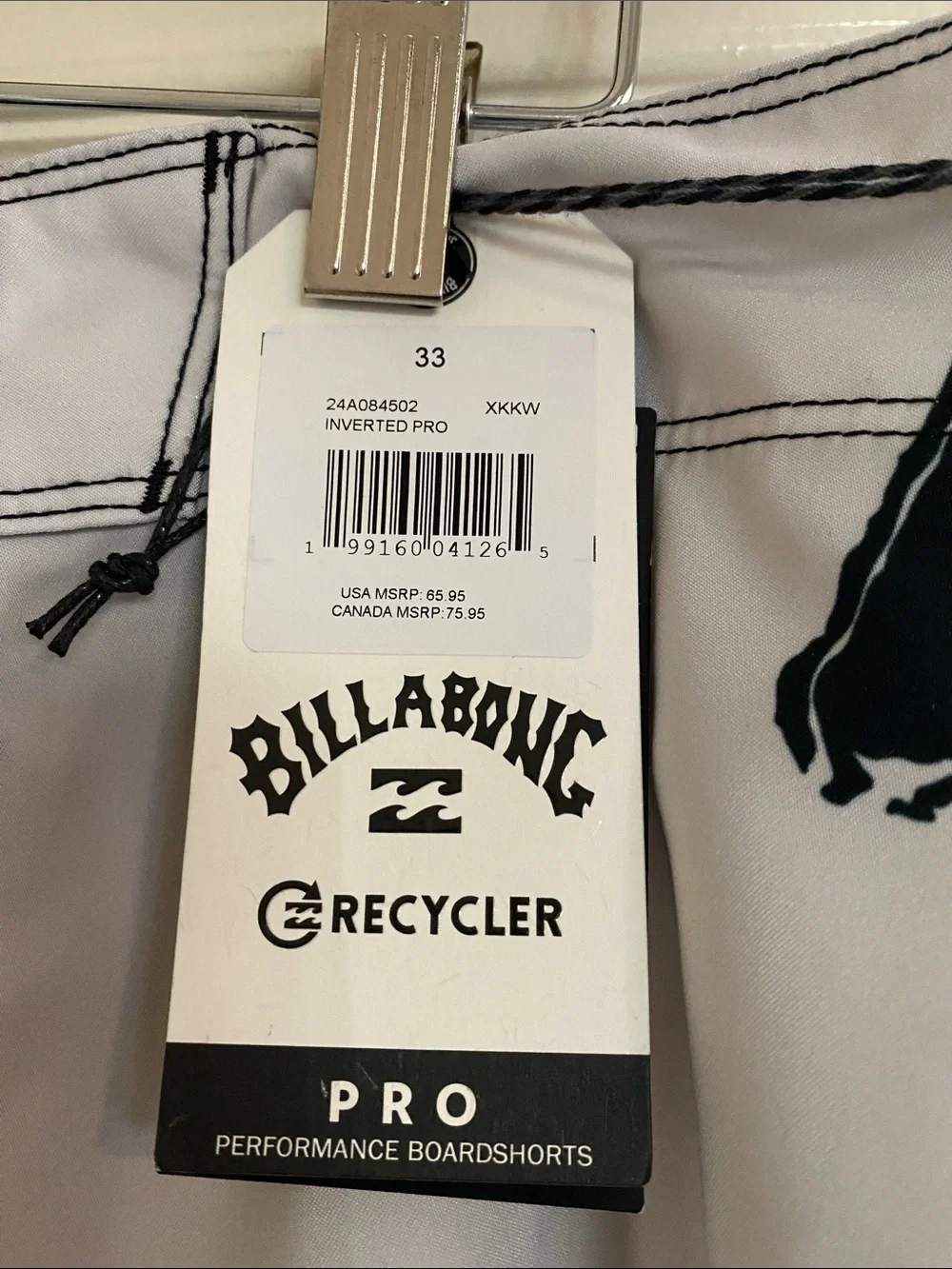 Billabong Black and White Split-Panel Men's Swim Trunks